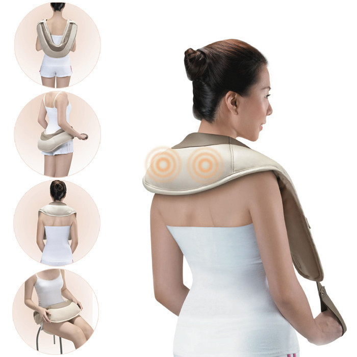 Применение массажера для шеи и плеч