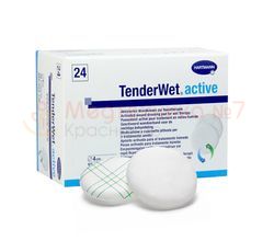 TENDERWET 24 Active - Повязки актив. раствором Рингера, круглые 4 см
