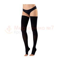 Офа Classic чулки компрессионные, 2 класс Long, открытый носок, черный цвет (размер 3)