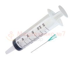 Шприц трехкомпонентный 50/60 мл с иглой 21G 0,8*40мм, Luer-Slip, Vogt Medical