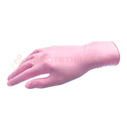 Нитриловые перчатки Benovy, розовые, 50 пар, M