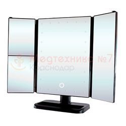 Настольное складное косметическое зеркало GESS uLike 1-3х с подсветкой
