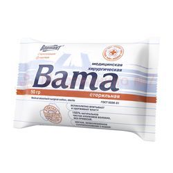 Вата Вариант медицинская гигроскопическая хирургическая стерильная 50 г