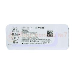 Викрил фиолетовый M2 (3/0) 75 см игла колющая SH-2 Plus, арт. W9114