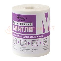 Бинт липкий Бинтли-М в рулоне 5 см х 2 м, мягкий