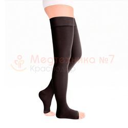 Чулки компрессионные Idealista ID-310 1 класс (размер M(IlI), открытый мыс, стандартной длины, черные)