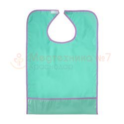 Нагрудник многоразовый с карманом BESIDE зеленый, ПВХ, 45x65 см