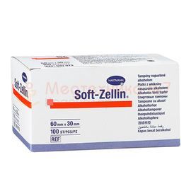 Спиртовые тампоны Soft-ZELLIN 60*30 мм 100шт/уп