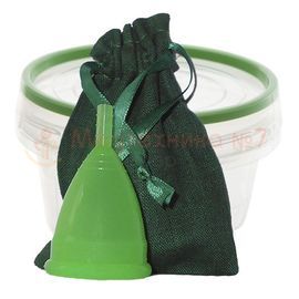 Менструальная чаша CupLee в контейнере для стерилизации с мешочком