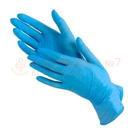 Нитриловые перчатки Aviora, неопудренные, голубые, 50 пар (M)