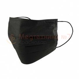Одноразовая трехслойная гигиеническая маска «Люкс», черная