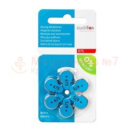 Батарейки Varta Audifon для слуховых аппаратов размер 675, 6 шт
