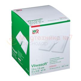 Cалфетки LR Vliwasoft (Фливасофт) стерильные 4 слоя с Y-разрезом 7,5х7,5 см