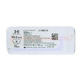 Викрил фиолетовый M2 (3/0) 75 см игла колющая SH-2 Plus, арт. W9114