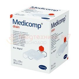 Нетканые салфетки Medicomp Drain 7,5x7,5 см, 421533