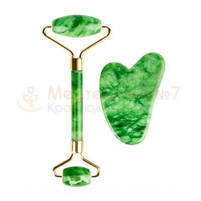 Набор нефритовый роллер-массажер для лица и скребок Гуаша Gezatone AMG331