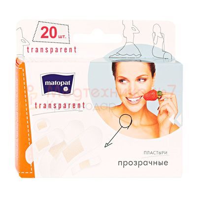 Пластыри Matopat TRANSPARENT, 20 шт