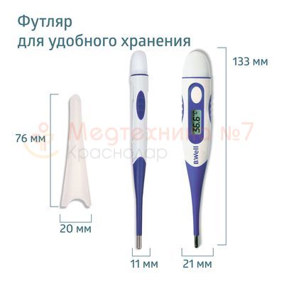 Измерение в разных частях тела с градусником B.Well WT-04