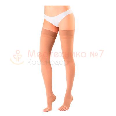 Компрессионные чулки Ofa Classic Short (1 класс, короткие, открытый носок, бежевые), размер 3
