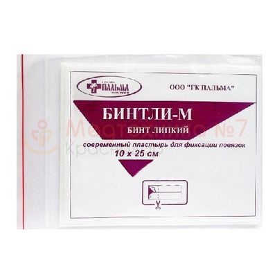 Липкий бинт Бинтли М 10 см х 0,25 м мягкий