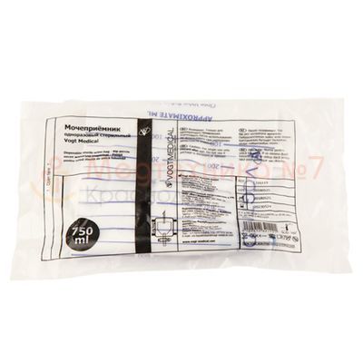 Мочеприемник Vogt Medical, 750 мл, Т-слив, с креплением к ноге