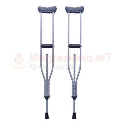 Костыли подмышечные с мягкими чехлами на подмышечниках и ручках