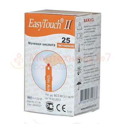 Тест-полоски EasyTouch "Мочевая кислота" №25