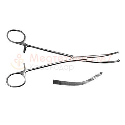 Зажим с кремальерой для операционного белья