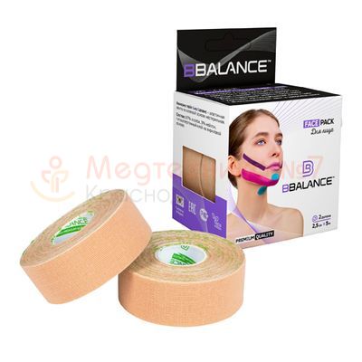 Кинезио тейп BBTape FACE PACK 2,5см*5м(2 шт.) бежевый