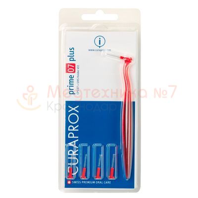 Набор CPS07 Prime Plus: 5 ершиков (красный) с держателем 0.7-2.5 мм