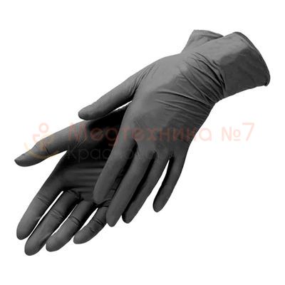 Перчатки RUKIS, нитровинил, черные, 50 пар S