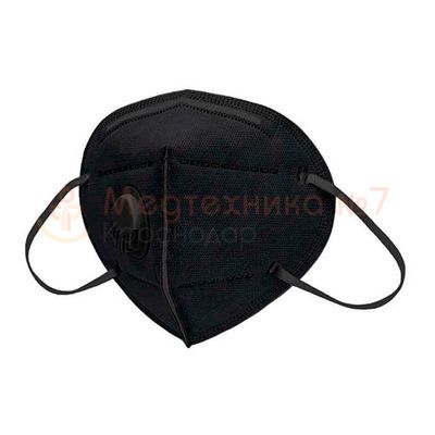 Респиратор KN-95, с клапаном выдоха, черный