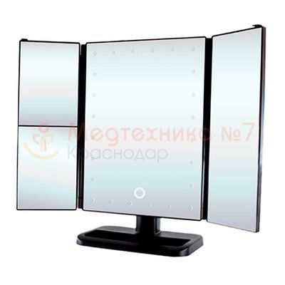 Настольное складное косметическое зеркало GESS uLike 1-3х с подсветкой