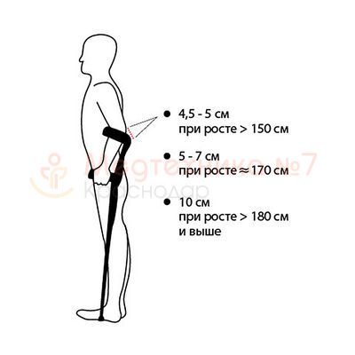 Костыль локтевой Ergoforce ERG-8004у с УПС правила выбора