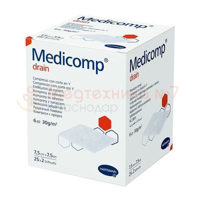 Нетканые салфетки Medicomp Drain 7,5x7,5 см, 421533