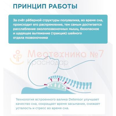 Принцип действия подушки Detensor под голову