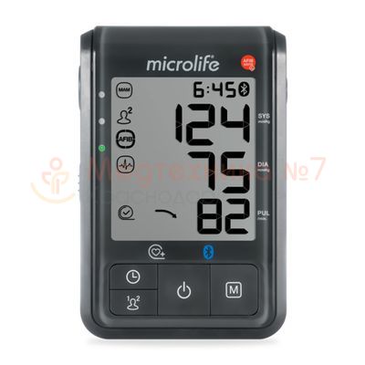 Тонометр Microlife BP B6 Afib с выявлением мерцательной аритмии и Bluetooth, манжета M-L, с адаптером (экран с крупными символами