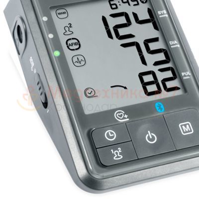 Тонометр Microlife BP B6 Afib с выявлением мерцательной аритмии и Bluetooth, манжета M-L, с адаптером (сбоку)