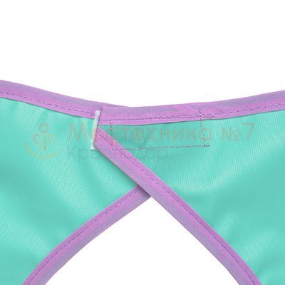 Нагрудник многоразовый с карманом BESIDE зеленый, ПВХ, 45x65 см с липучкой