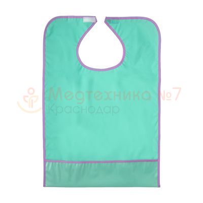 Нагрудник многоразовый с карманом BESIDE зеленый, ПВХ, 45x65 см