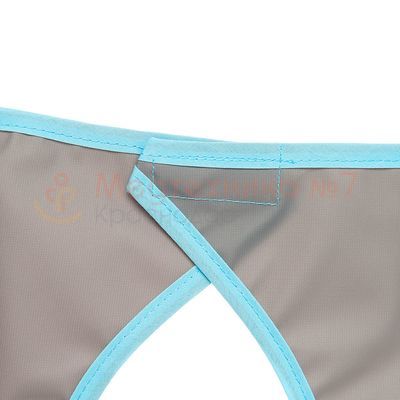 Нагрудник многоразовый с карманом BESIDE серый, ПВХ, 45x65 см на липучке