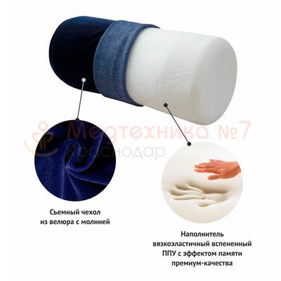 Подушка валик OrtoCorrect анатомическая с эффектом памятиПодушка валик OrtoCorrect анатомическая под спину