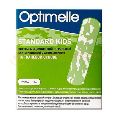 Упаковка от пластыря Optimelle 7,6 см х 1,9 см