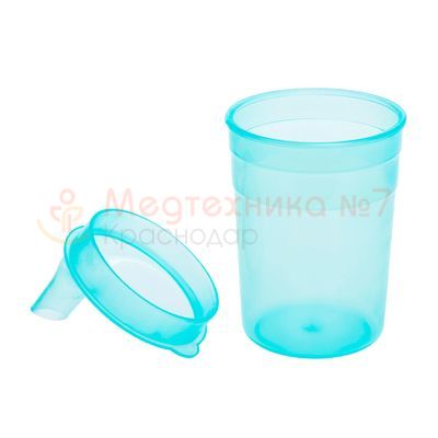 Поильник BESIDE с крышкой-носиком 200 мл, голубой со съемной крышкой